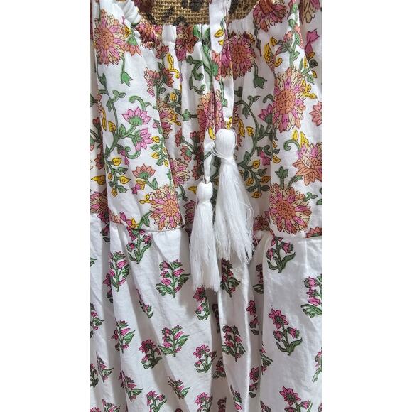 Japna Maxi Dress Cotton Floral Tiered  Fully Lined Spaghetti Straps Size XL NEW - Picture 9 of 12